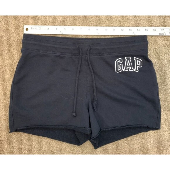 Gap Shorts Womens S Fleece Embroidered Spellout Stretch Logo Preppy Black - Picture 3 of 8